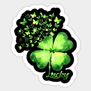 Butterfly Lucky Clover Shamrock St Patricks Day Sticker